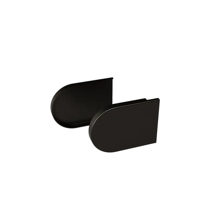 Lot 2 caches métal noir pour tube de store enrouleur diamètre 38mm