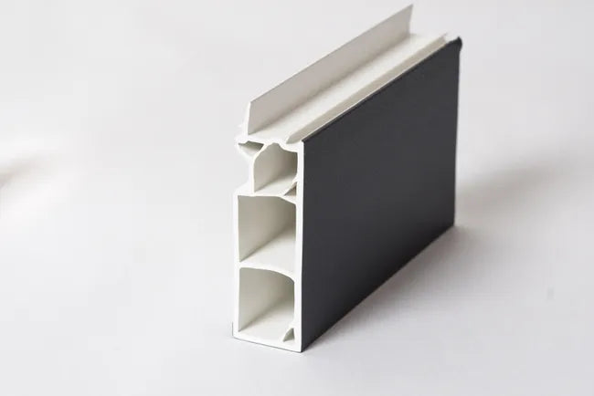 Tapée PVC grise pour porte et fenêtre, isolation 160mm, longueur 2.25 m