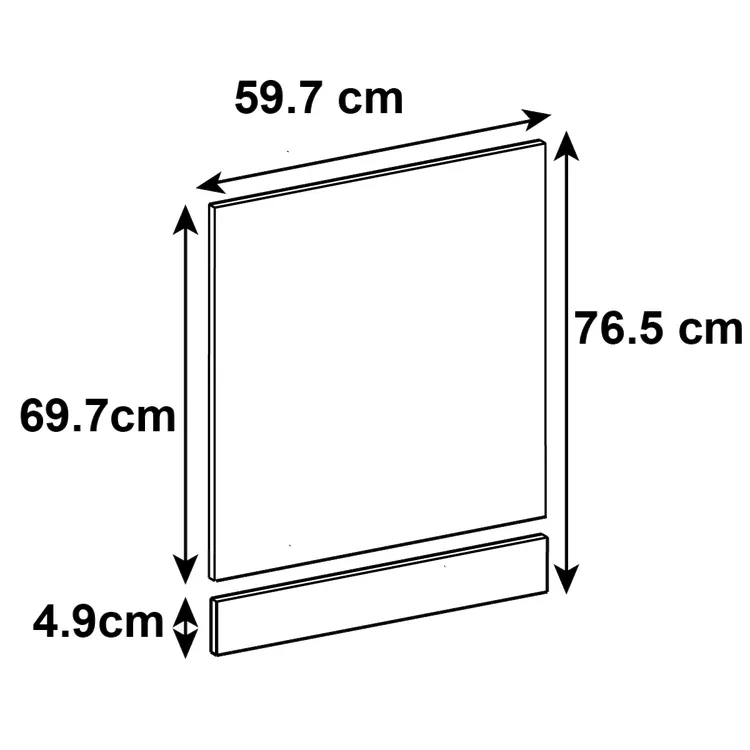 Porte de lave-vaisselle Boston bleu marine mat H.74.6 x l.59.7 cm