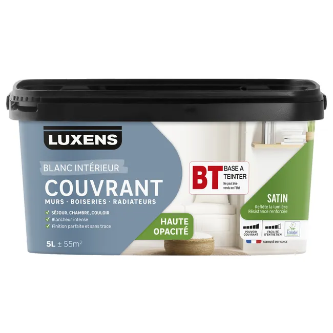 Base T / Machine à teinter / Peint Blanc couvrant sat LUXENS 5 L