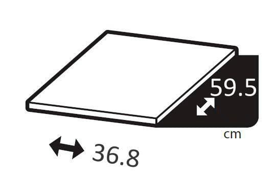 Tablette SPACEO, blanc H.1.6xl.36.8xP.59.5cm