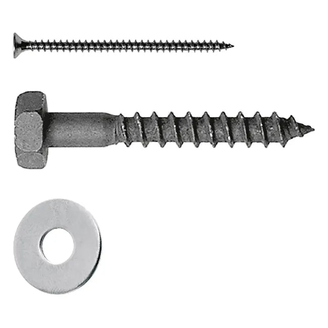 Kit de fixation chevron 1 tirefond 7x50+rondelle 18x8,5+2 vis vbu 5x40