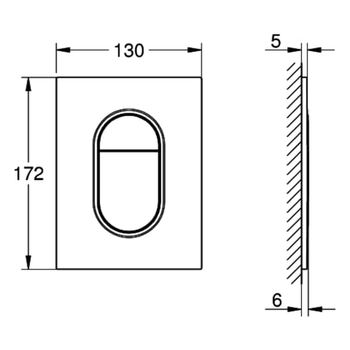 Plaque de commande WC GROHE Arena Cosmopolitan S Blanc alpin
