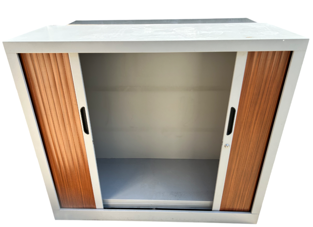 Armoire à rideaux Basse Gris/Marron 120x105