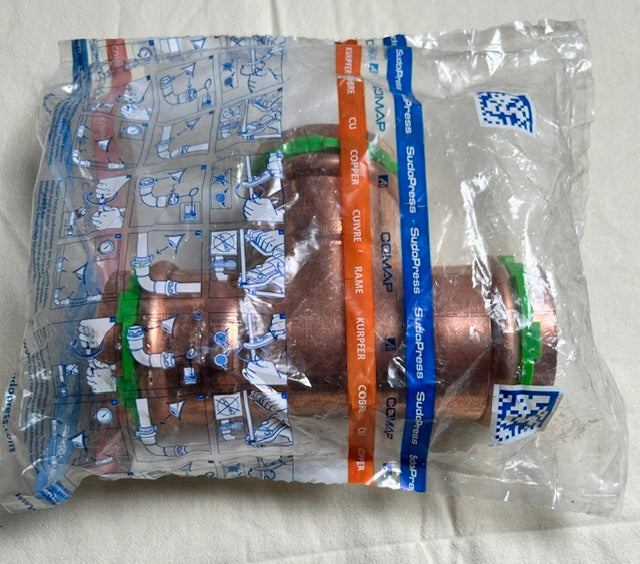 Té à sertir en cuivre Ø 35 mm à Ø 54 mm (Grand diamètre)