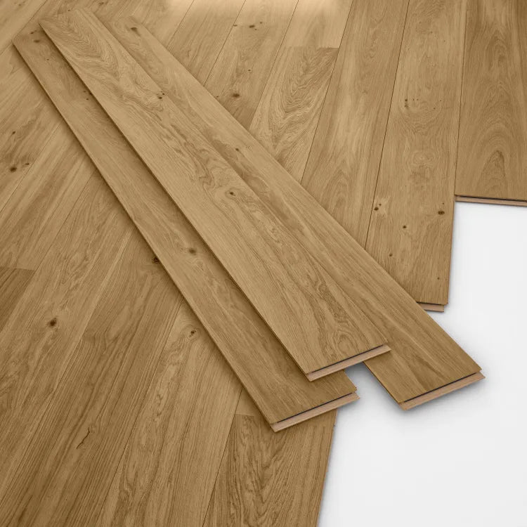 Parquet contrecollé intenso chêne blond vitrifié XL ARTENS, l.18.7 cm