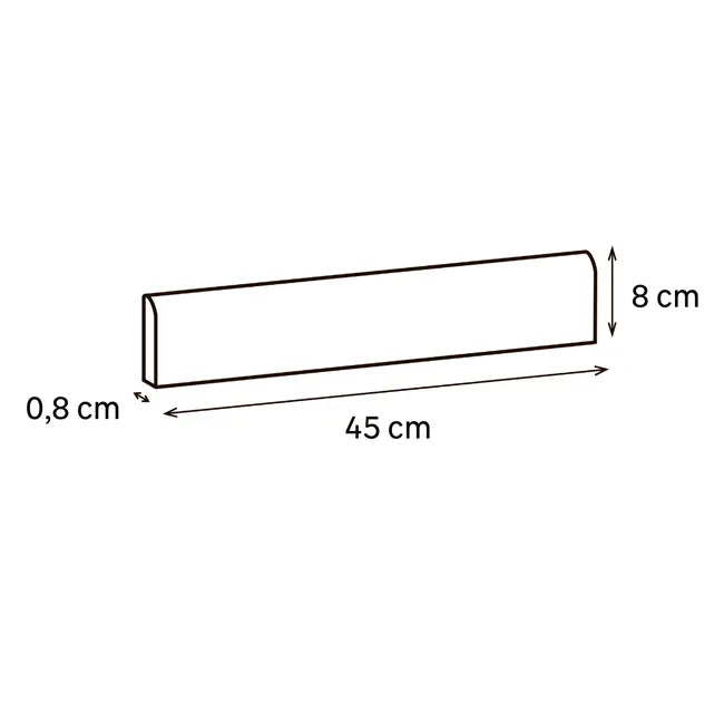 Lot de 3 plinthes carrelage Béton gris moyen n°17, Ht. x L. 45 cm, Ep.8.2 mm