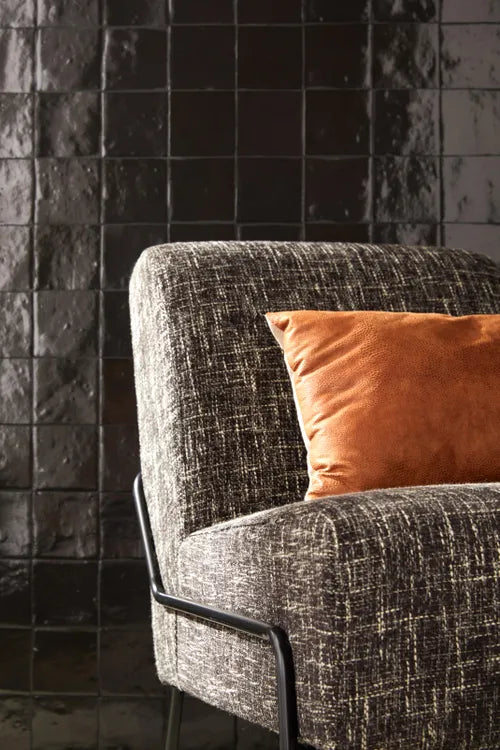 Carrelage mur intérieur effet zellige noir Zellie l.10 x L.10 cm