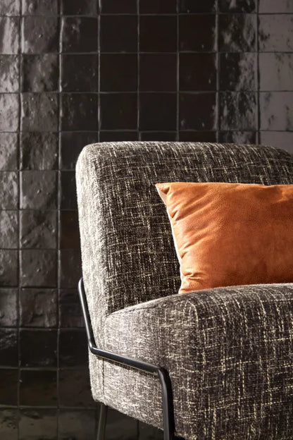 Carrelage mur intérieur effet zellige noir Zellie l.10 x L.10 cm