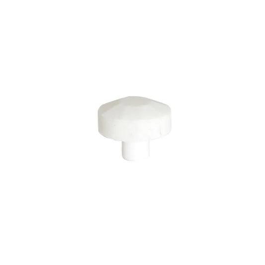 Bouton de meuble rond, pierre blanc brut, Diam.38 mm