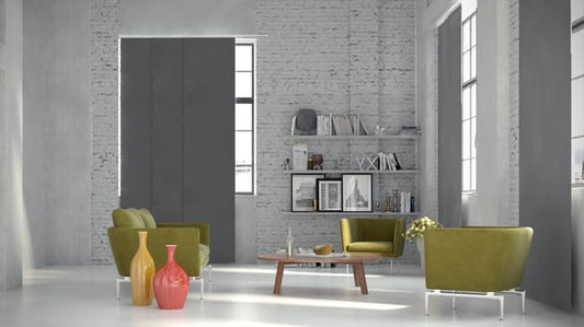 Panneau japonais Thermic, gris, H.250 x l.50 cm