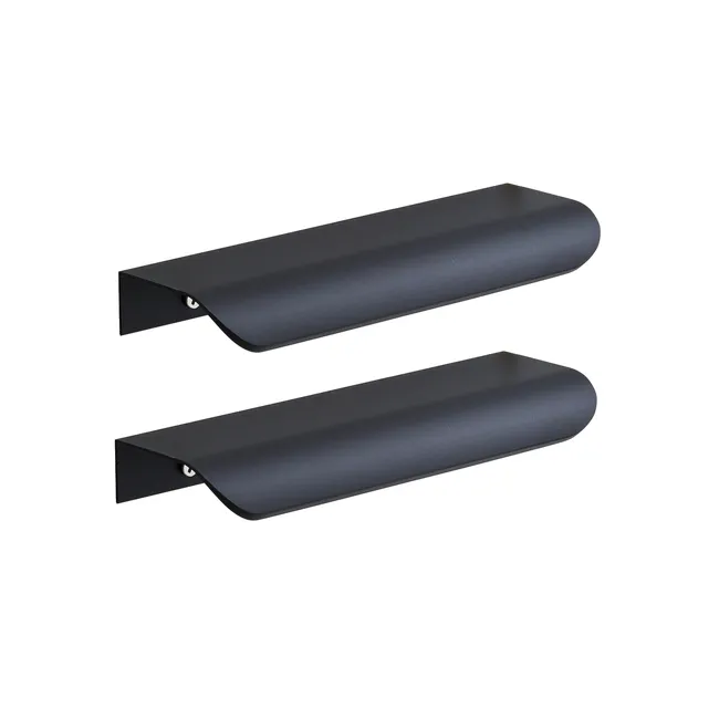 Lot de 2 poignées de meuble INSPIRE Oslo, noir, Aluminium, entraxe 96 mm