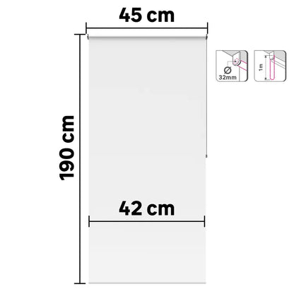 Store enrouleur occultant Bossa blanc, l.45 x H.190 cm, INSPIRE
