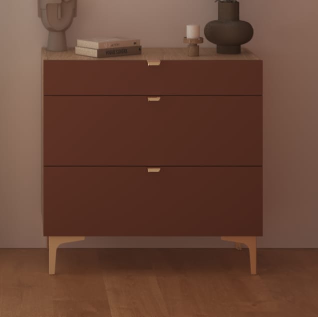 Façade ext SPACEO Evo'M Delhi Terracotta H12.5xL79.7cm pour tiroir H8xL80cm