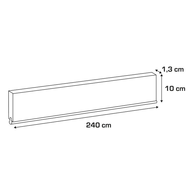 Plinthe de cuisine avec bavette Tokyo, terracotta H.10 x L.240 cm, Ep.19 mm