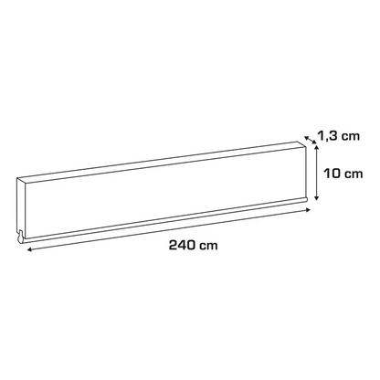 Plinthe de cuisine avec bavette Tokyo, terracotta H.10 x L.240 cm, Ep.19 mm