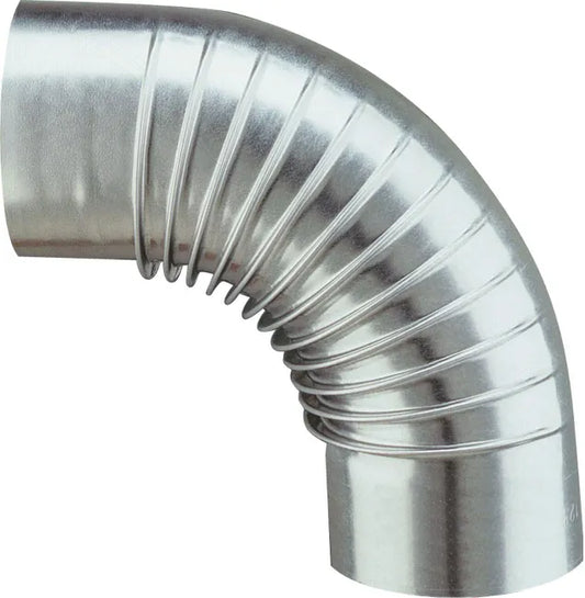 Coude plissé aluminié de raccordement POUJOULAT, diam. 125 mm 90°