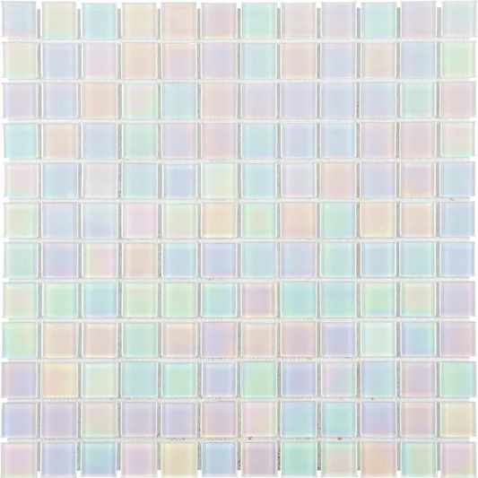 1 plaque de mosaïque Lilou porcelaine blanc 30 x 30 cm MAT INTER