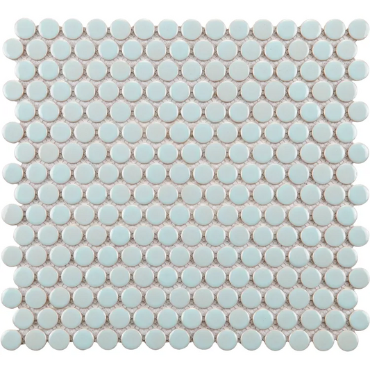 1 plaque de mosaïque Pastille porcelaine turquoise 31.5 x 29.1 cm MAT INTER