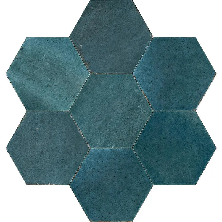 Carrelage mur intérieur effet zellige bleu Tonio l.21 x L.18.2 cm x Ep.9.5 mm