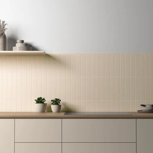 Carrelage mur intérieur Banaba Mat creme l.5cm x L.25 cm