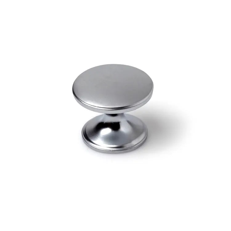 4 boutons de meuble ronds, zamak argent, Diam.33 mm