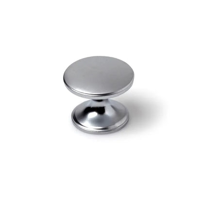 4 boutons de meuble ronds, zamak argent, Diam.33 mm