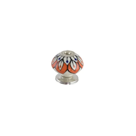 Bouton de meuble rond, céramique multicouleur, Diam.46 mm
