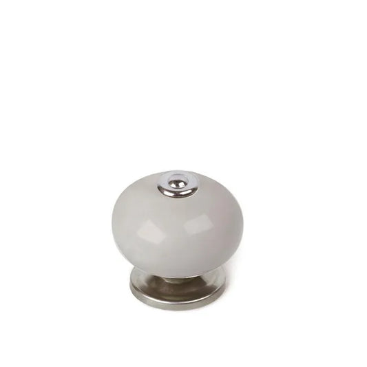Bouton de meuble Boule, porcelaine gris foncé brillant, Diam.40 mm