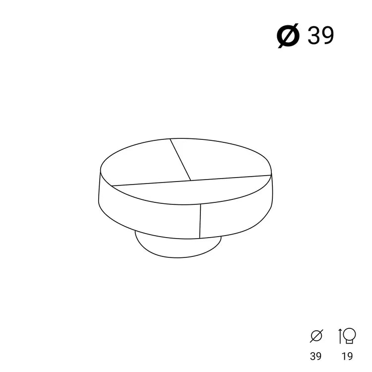 Bouton de meuble rond, abs noir / blanc brillant, Diam.38 mm