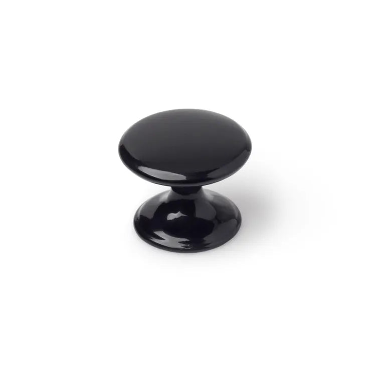 Lot de 4 boutons de meuble Rond zamak, noir REI H.27 x l.33 x P.33 mm