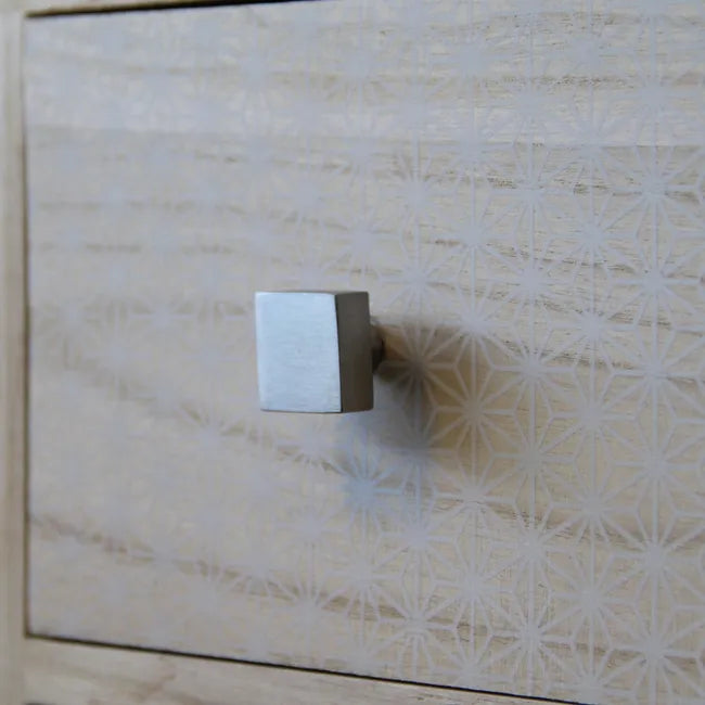 Bouton de meuble carré Carré, inox argent brossé, l.25 mm