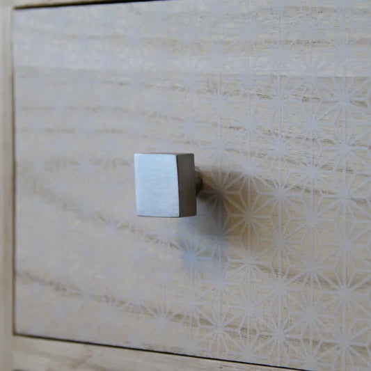 Bouton de meuble carré Carré, inox argent brossé, l.25 mm