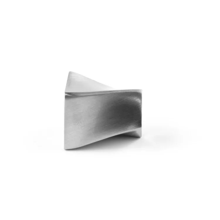 Bouton de meuble Volcan, zinc argent
