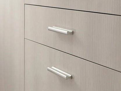 4 poignées de meuble Vague, aluminium argent anodisé, entraxe 96 mm