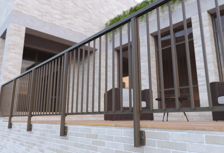 Poteau latéral aluminium gris taupe Baro OBAPI