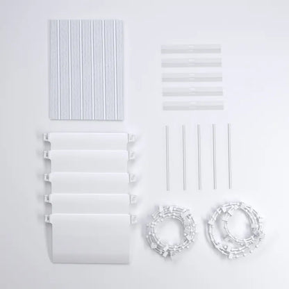 Lot de 5 lamelles de store californien Pure, l.8.9 x H.260 cm, blanc line