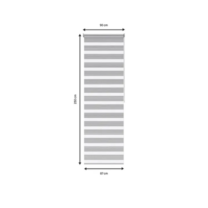 Store enrouleur jour/nuit Athenes gris, l.90 x H.250 cm, INSPIRE