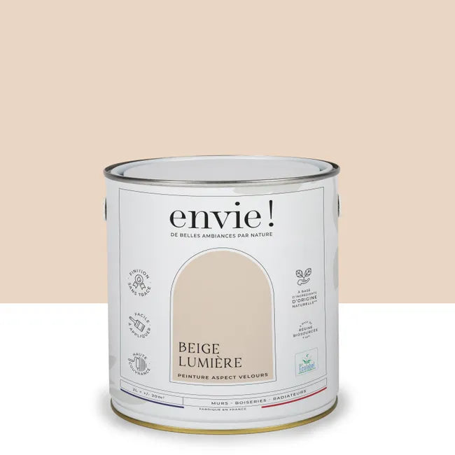 Peinture mur, boiserie beige lumiere velours ENVIE Biosourcée 2L