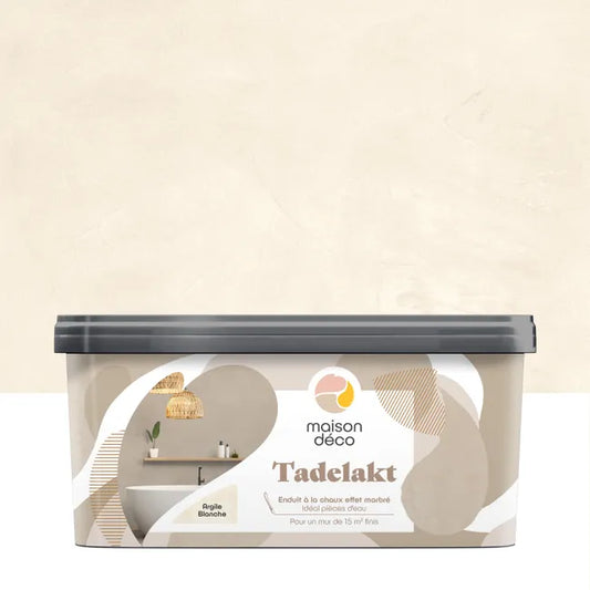 Enduit décoratif Tadelakt MAISON DECO, argile blanche, 5 l