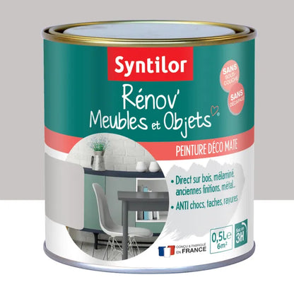 Peinture meuble et objet Rénov SYNTILOR gris pierre mat 0.5L