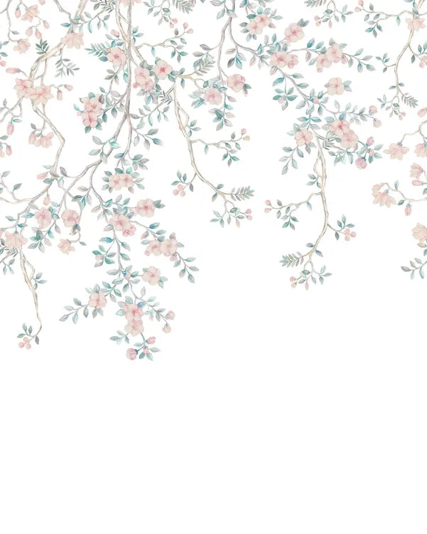 Papier peint panoramique Sugoi blanc, l.200 x H.250 cm