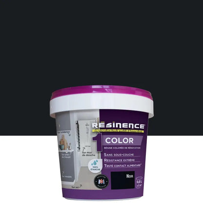 Résine évier color RÉSINENCE, noir satiné, 0.5 l