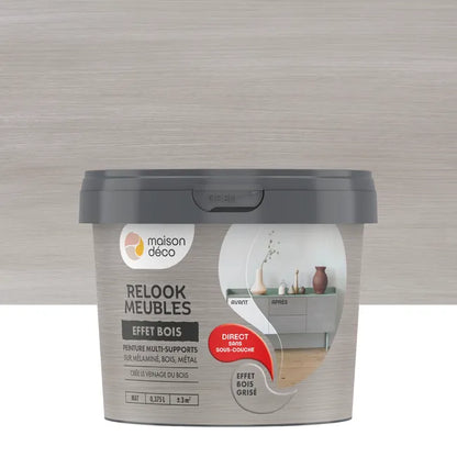 Peinture meuble et objet Relook MAISON DECO effet bois grisé bois mat 375ml