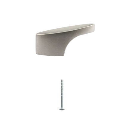 Bouton de meuble ovale Elisse, zamak nickel peint L.15.3 mm