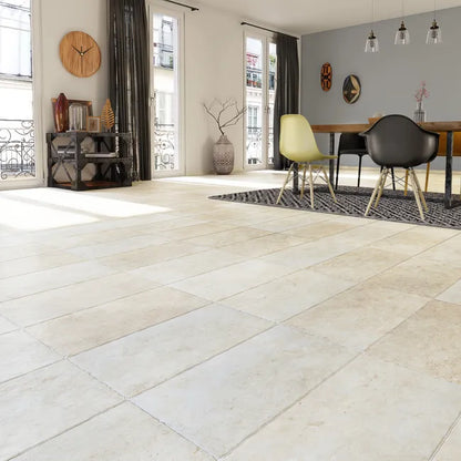 Carrelage mur intérieur / sol intérieur effet pierre beige Monastère l.30 x L.50