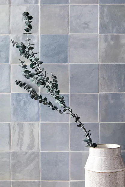 Carrelage mur intérieur effet zellige bleu grisé Zellie l.10 x L.10 cm x Ep.10 m