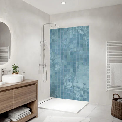 Panneau mural ZELLIE BLEU finition brilliante L.125 cm x H.210 cm