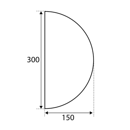 Plaque de propreté adhésive demie-lune aluminium l.15 cm x H.30 cm