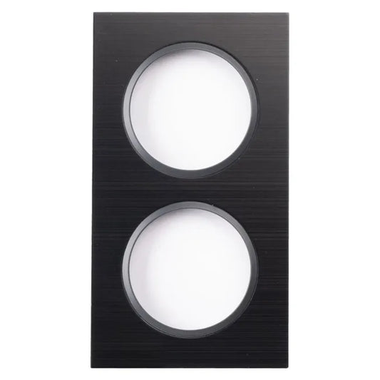 Plaque double Epure, aluminium noir brossé